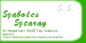 szabolcs sztaray business card